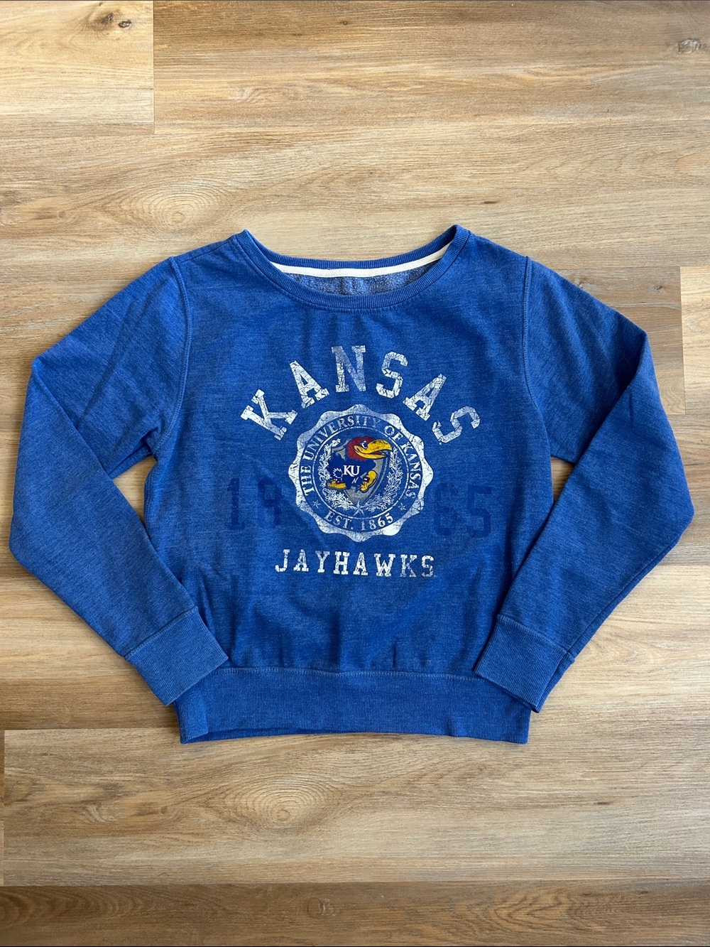 Pressbox Blue Kansas Jayhawks Pullover Sweatshirt - Size M